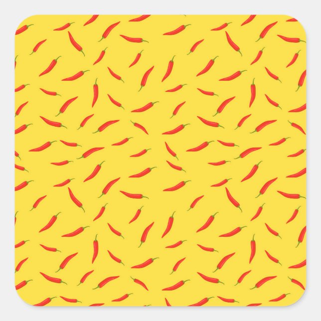  Red Chilies Pattern Square Sticker (Front)
