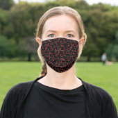 Red Chill Pepper Pattern Adult Cloth Face Mask (Outside)