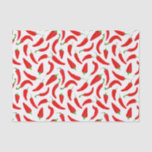 Red Chilli Pepper Pattern on White Tissue Paper