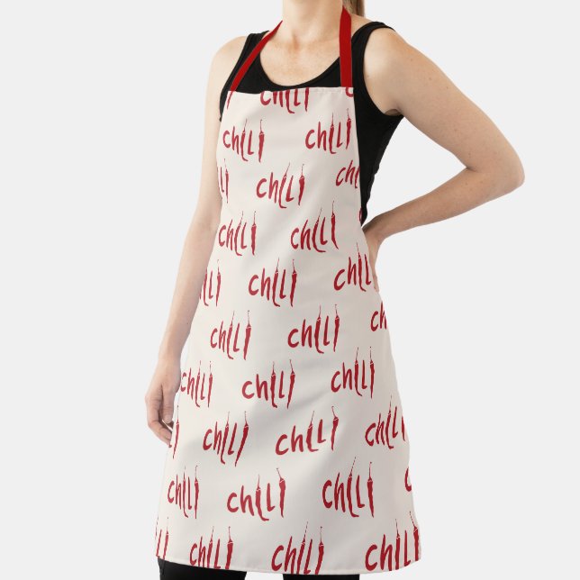 Red Chilli Peppers Pattern  Apron (Insitu)