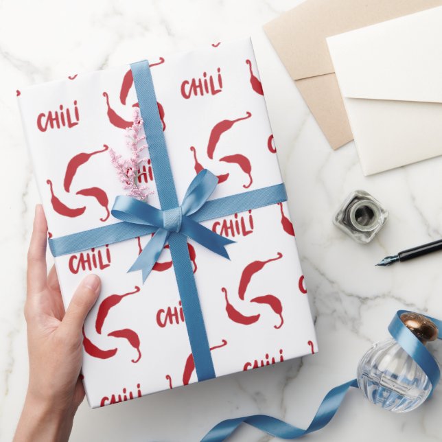 Red Chilli Peppers Pattern  Wrapping Paper (Gifting)