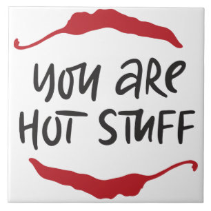 Red Chilli Peppers Quote  Ceramic Tile