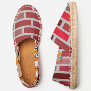 Red Chimney Brick Masonry Pattern Espadrilles