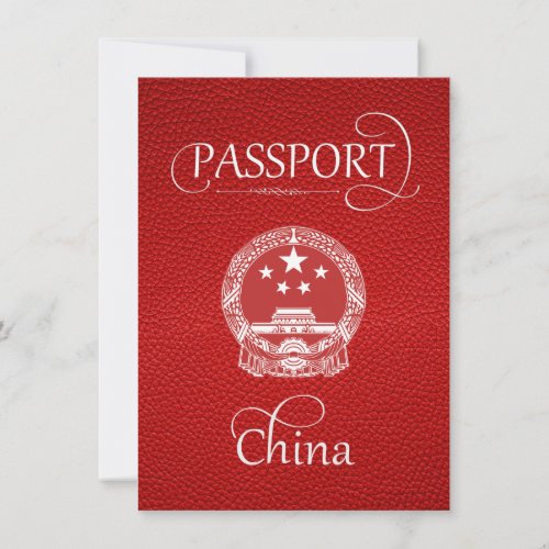 Red China Passport Save the Date Card