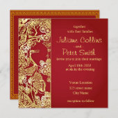 Red Chinese Background Wedding Invitation (Front/Back)