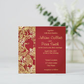 Red Chinese Background Wedding Invitation (Standing Front)