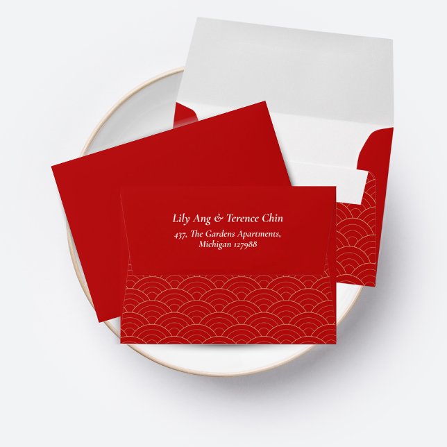RED CHINESE CHINOISERIE WEDDING ENVELOPE (Creator Uploaded)