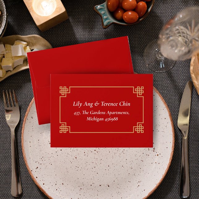 RED CHINESE CHINOISERIE WEDDING ENVELOPE (Creator Uploaded)