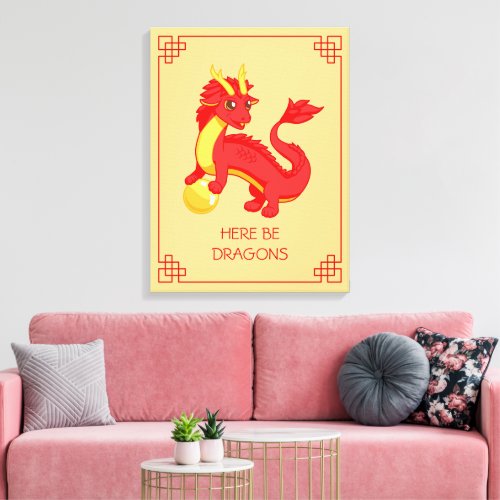 Red Chinese Dragon Canvas Print
