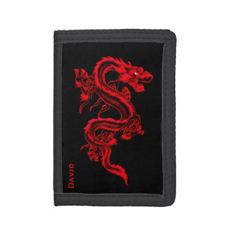 Red Chinese Dragon Custom Wallet