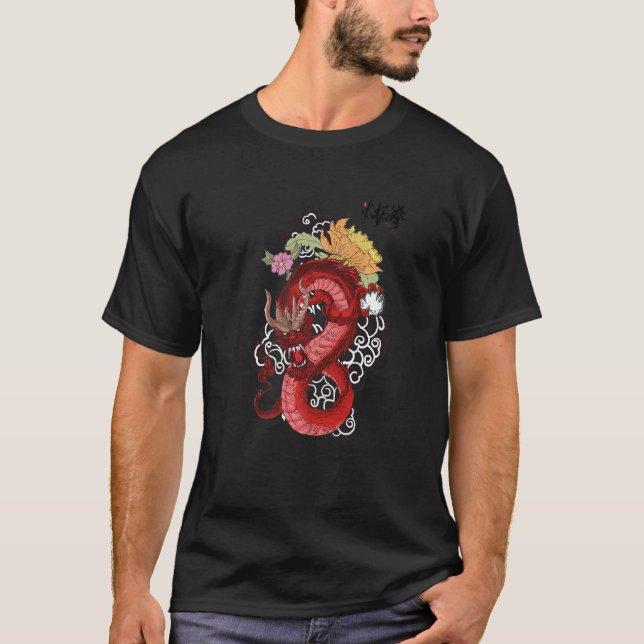 Red Chinese dragon for kung fu tai chi dragon  1 T-Shirt (Front)