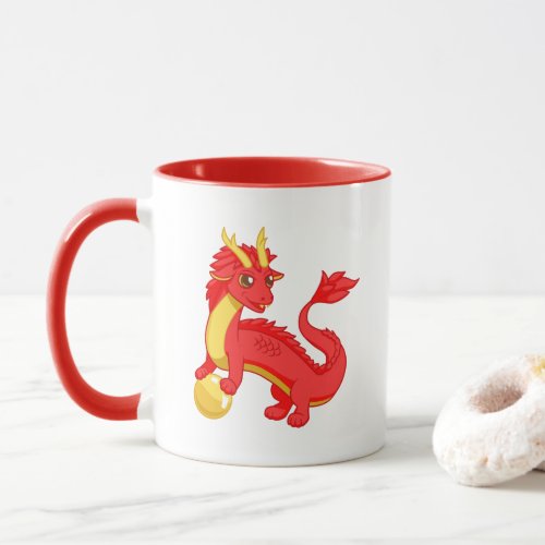 Red Chinese Dragon Mug