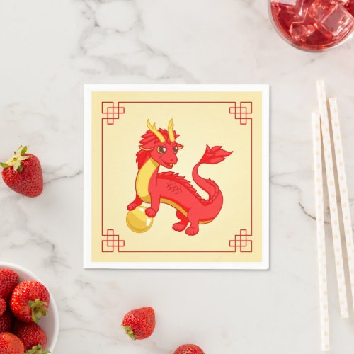 Red Chinese Dragon Napkins