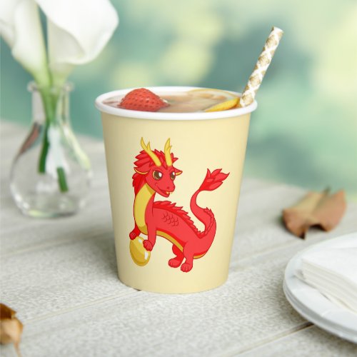 Red Chinese Dragon Paper Cups
