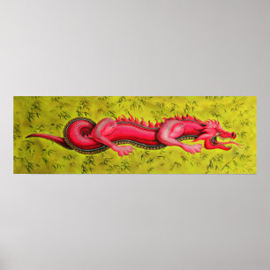 Red Chinese Dragon poster print