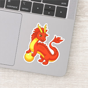 Red Chinese Dragon Sticker