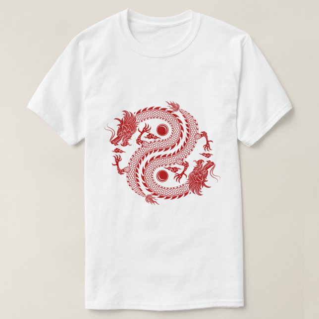 Red Chinese Dragon T-Shirt (Design Front)
