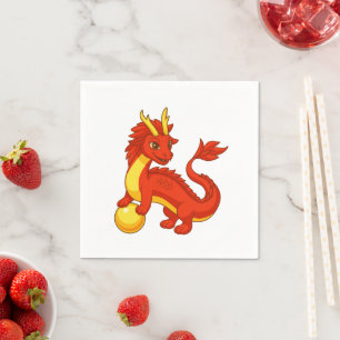 Red Chinese Dragon V2 Napkins