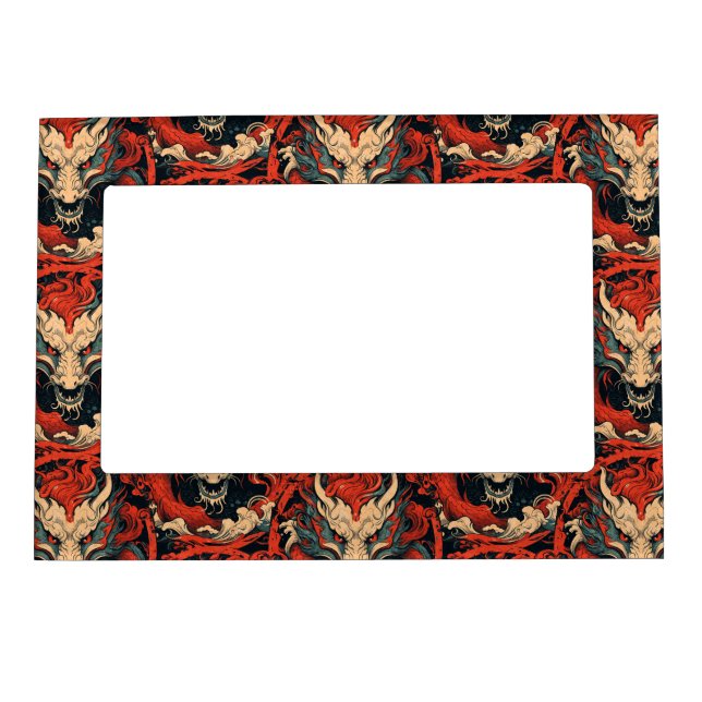 Red Chinese dragons Magnetic Frame (Front)