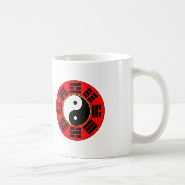 Red Chinese Harmony Bagua Trigram Yin Yang Coffee Mug (Right)