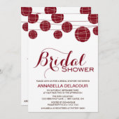 Red Chinese Paper Lantern Bridal Shower Invitation (Front/Back)