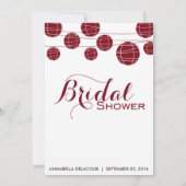 Red Chinese Paper Lantern Bridal Shower Invitation (Back)