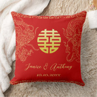 Red Chinese wedding dragon phoenix tea ceremony