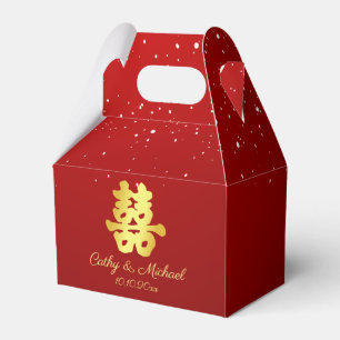 Red Chinese wedding snowflake double happiness Favor Boxes