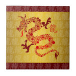 Red Chinese Year of the Dragon Tile