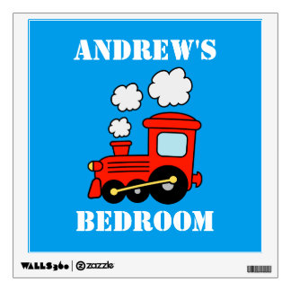 Red choo choo train wall decal for boys bedroom