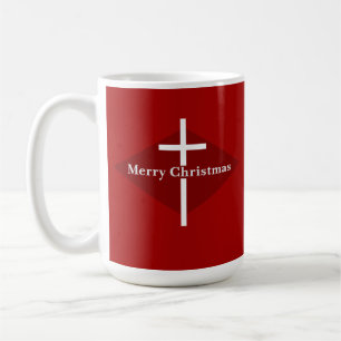Red Christian Cross Christmas Coffee Mug