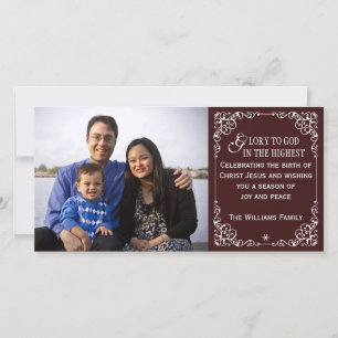 Red Christian Vintage Christmas Photo Cards