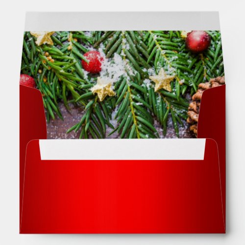 Red Christmas and Christmas Tree Envelope