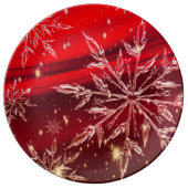 Red Christmas Background Dinner Plate (Front)