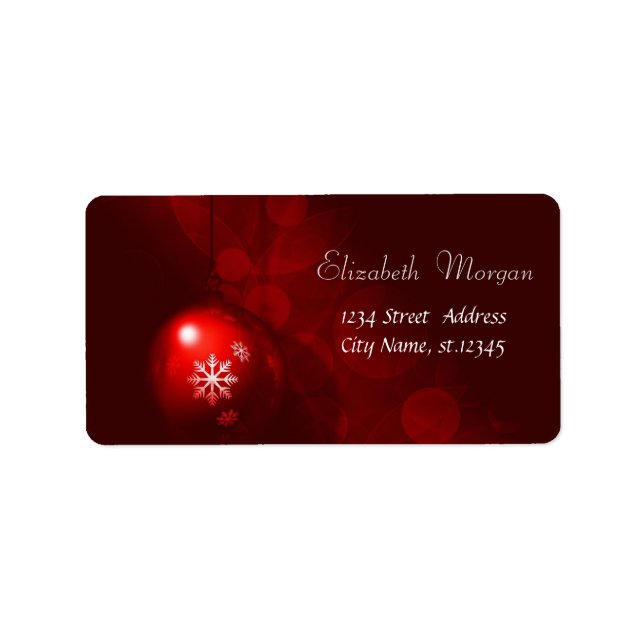 Red Christmas Ball, Snowflakes, Red Label (Front)