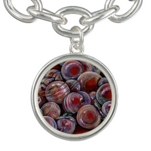 Red Christmas Balls Charm Bracelet