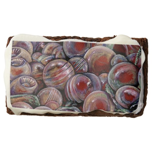 Red Christmas Balls Chocolate Brownie (Front)