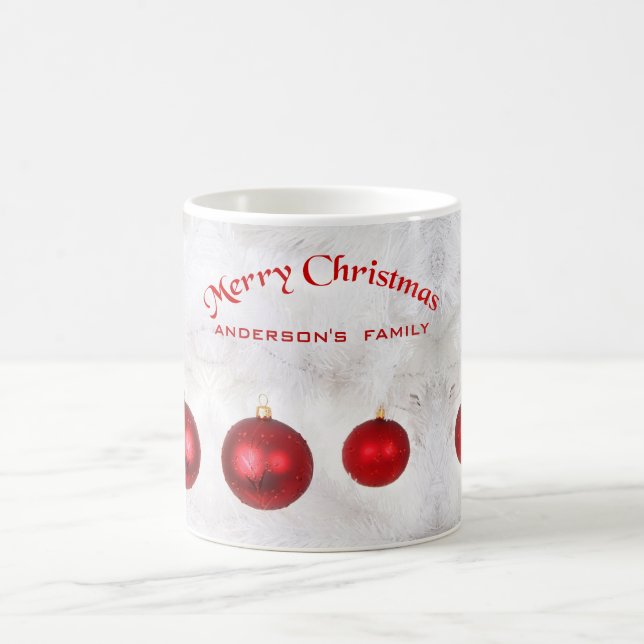 Red Christmas Balls Coffee Mug (Center)