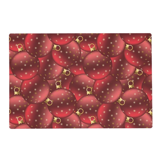 Red Christmas balls Placemat (Front)