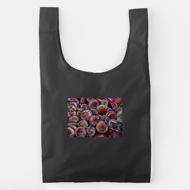 Red Christmas Balls Reusable Bag (Back)