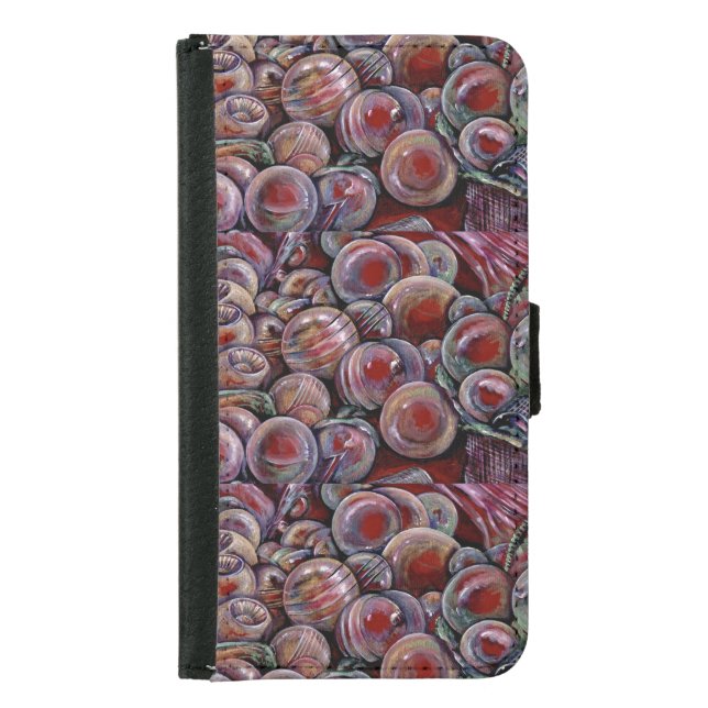 Red Christmas Balls Samsung Galaxy Wallet Case (Front)