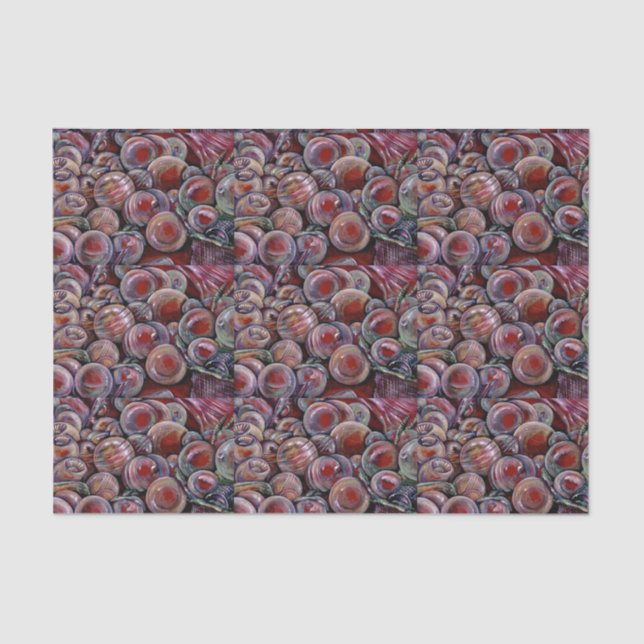 Red Christmas Balls Tissue Paper (Front)