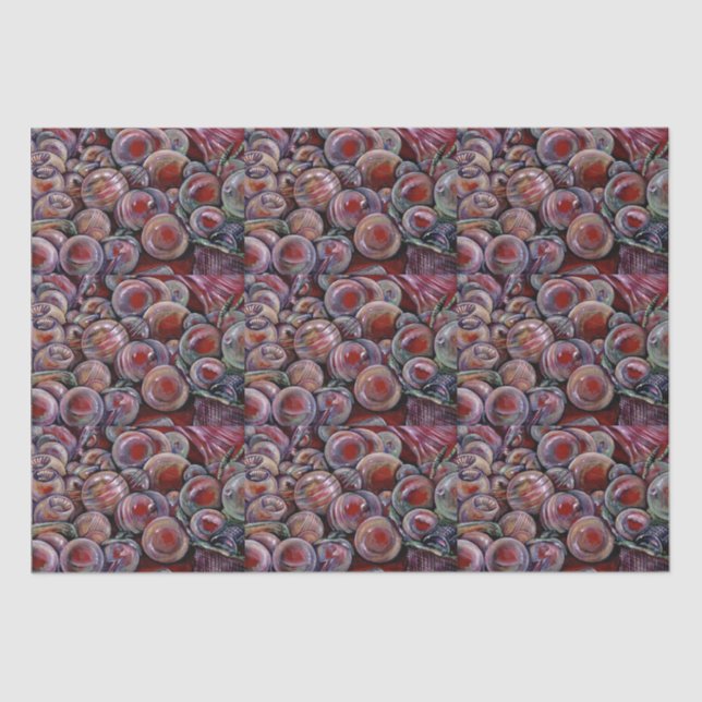 Red Christmas Balls Tissue Paper (Front)