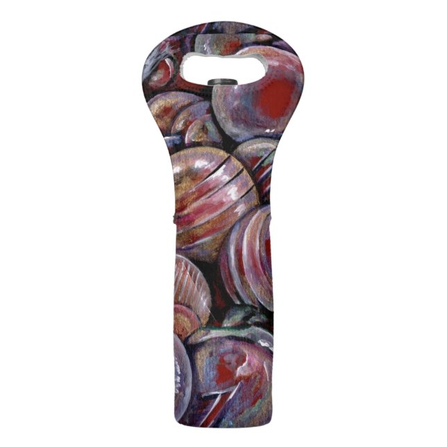 Red Christmas Balls Wine Bag (Back)