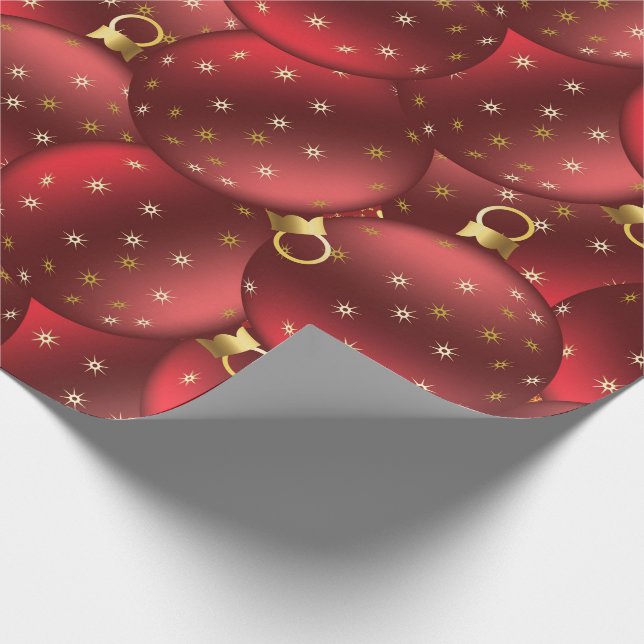 Red Christmas balls Wrapping Paper (Corner)