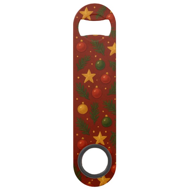Red Christmas Bar Key – Classic Holiday Bottle  (Front)