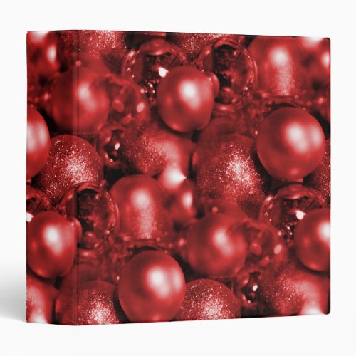 Red Christmas Baubles Binder