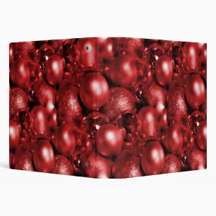 Red Christmas Baubles Binder