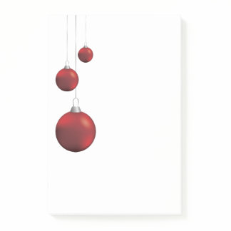Red Christmas Baubles Post-it Notes