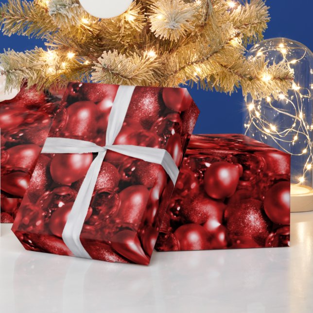 Red Christmas Baubles Wrapping Paper (Creator Uploaded)